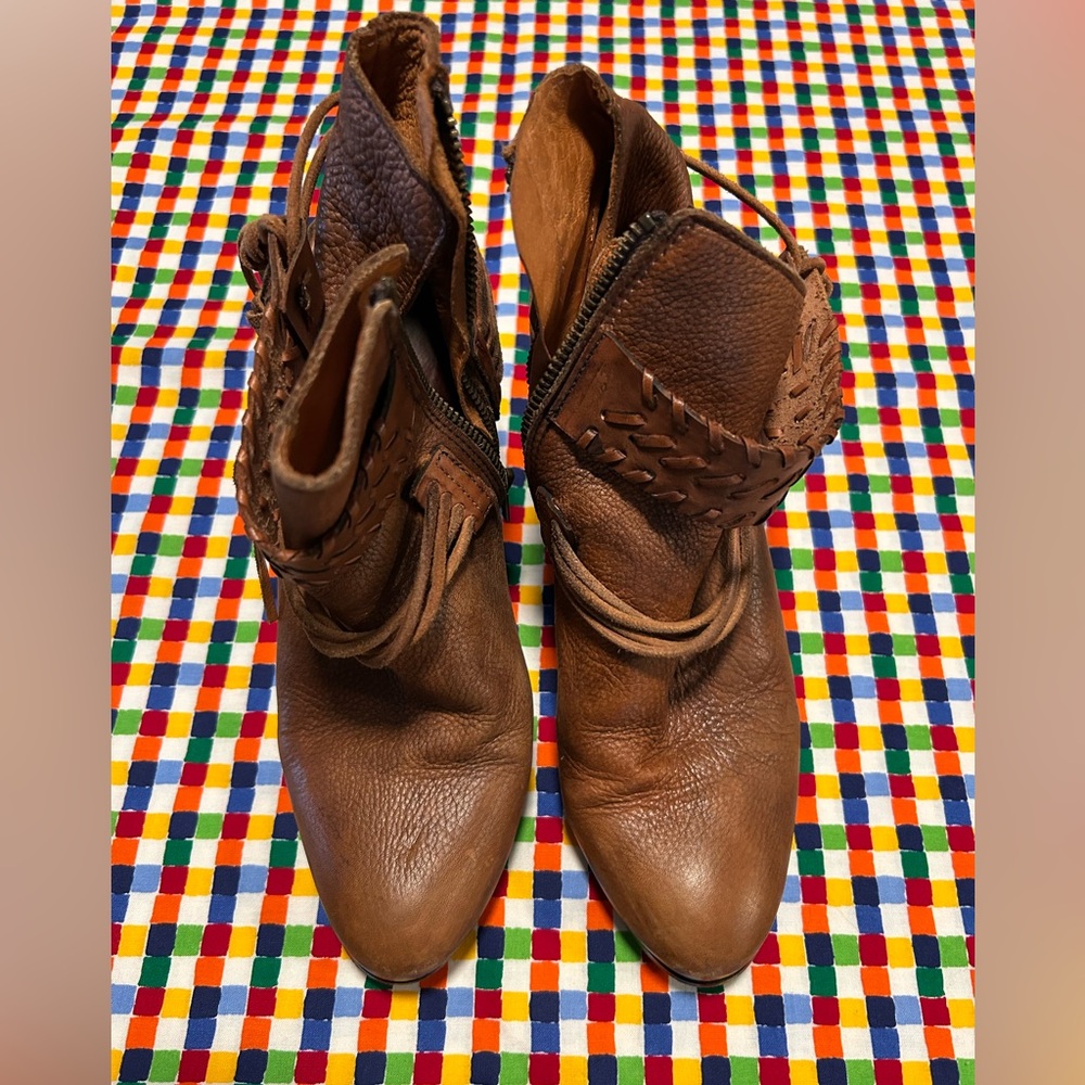 BASKE Brown Leather Ankle Boots 8.5